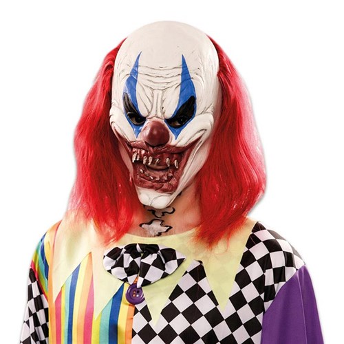 verkoop - attributen - Halloween - Masker duivelse clown met lang haar